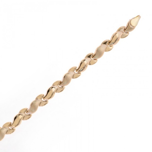 7.0mm 14K Yellow Gold Fancy Wave Link Bracelet - Picture 3 of 3